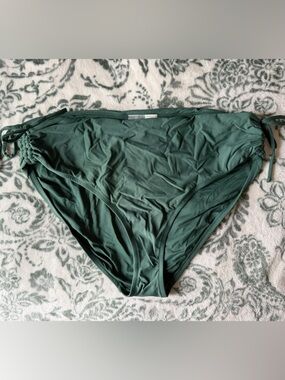 CALIA High Waist Bikini Bottoms Ruched Tie Sides